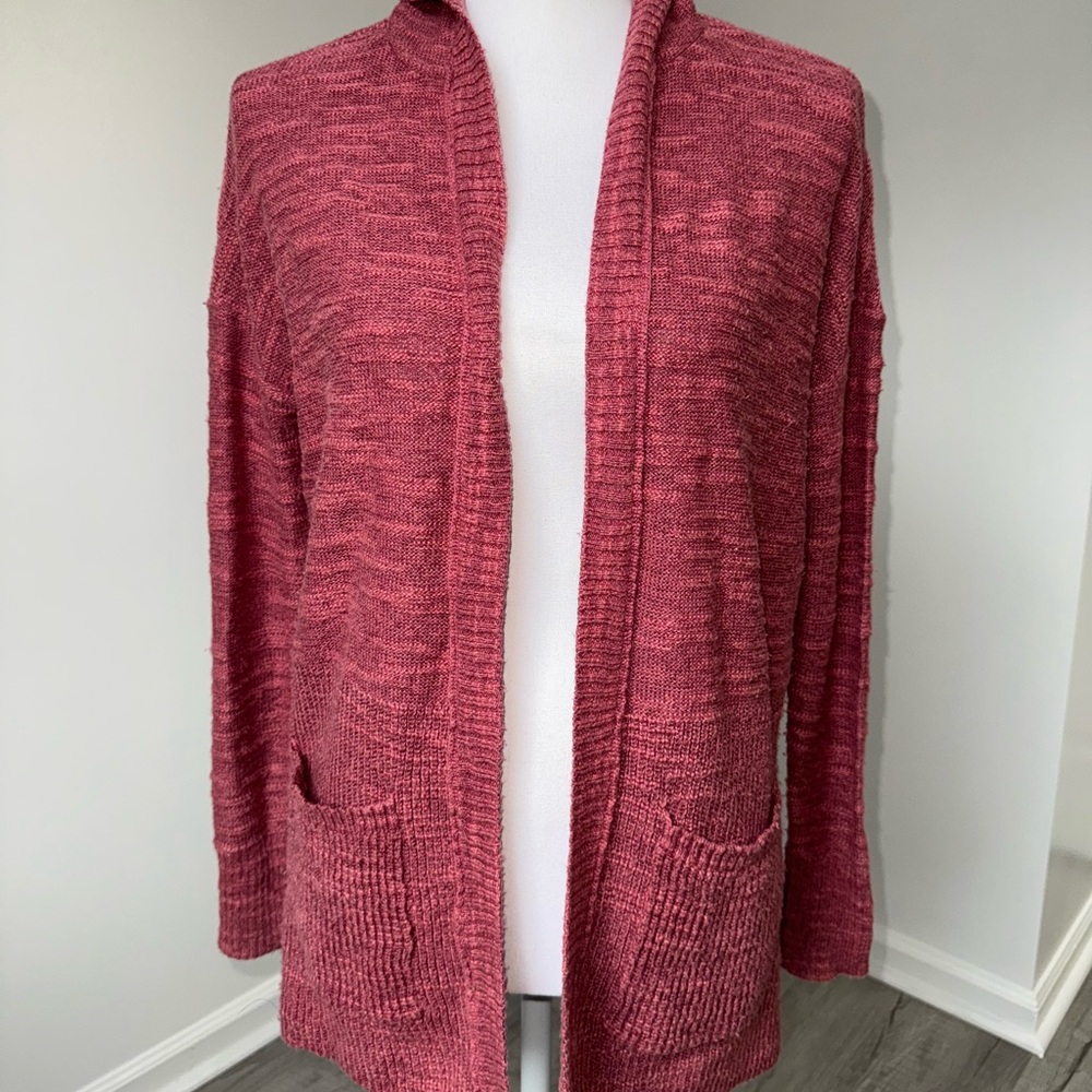 American Eagle Outfitters Hooded Open Front‎ Cardigan Sweater Pink XS